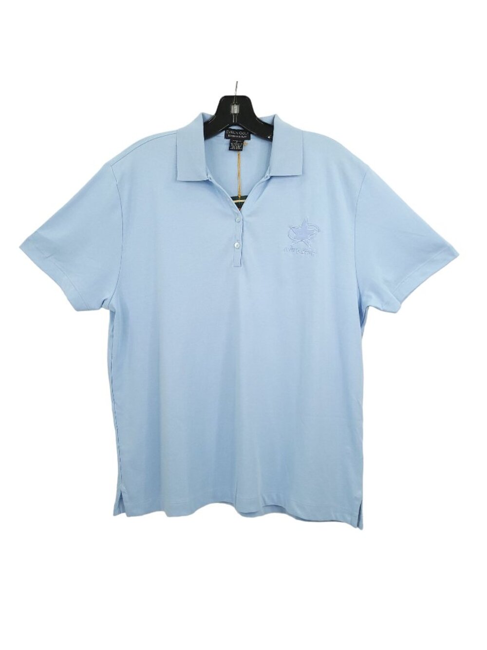 Eversole Run Golf Polo Shirt Womens XL EvRun Blue Landstar Logo Wicking NWT